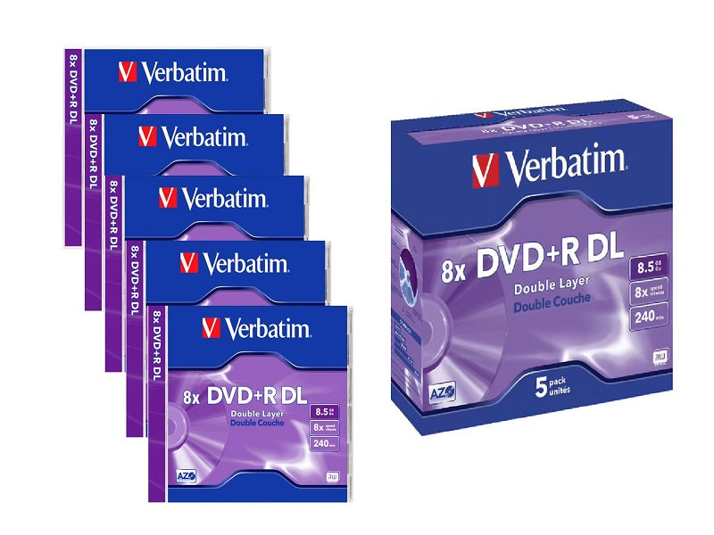VERBATIM 5 Pck Dvd-Rw 8.5 Gb 8 X Speed