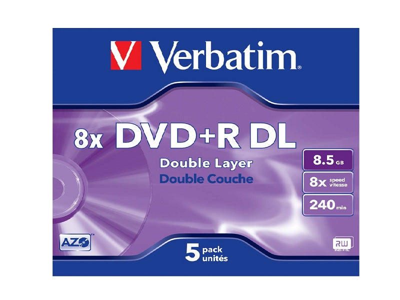VERBATIM 5 Pck Dvd-Rw 8.5 Gb 8 X Speed