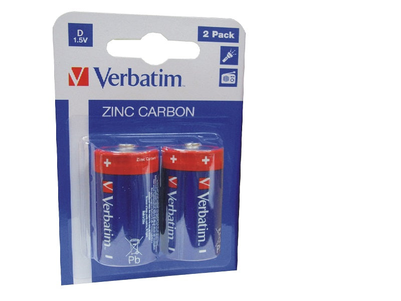 VERBATIM D Batt Zinc Carbon 10 X 2 Pack