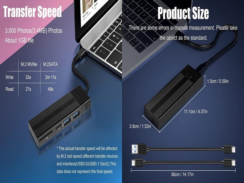 M.2 Ssd Enclosure With Usb 3.0+Card Read
