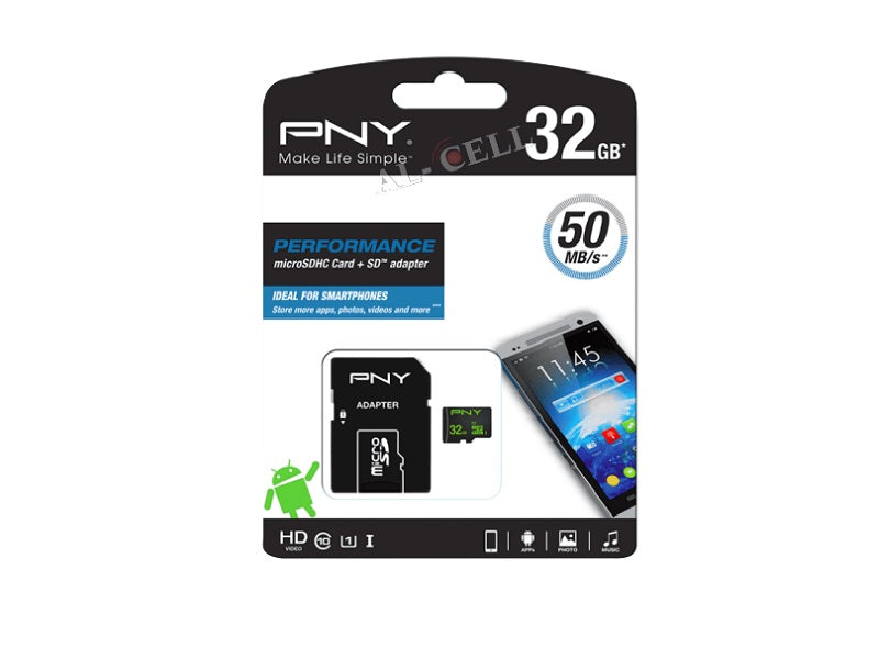 PNY 32Gb Microsd+ Adaptor 50Mb/S