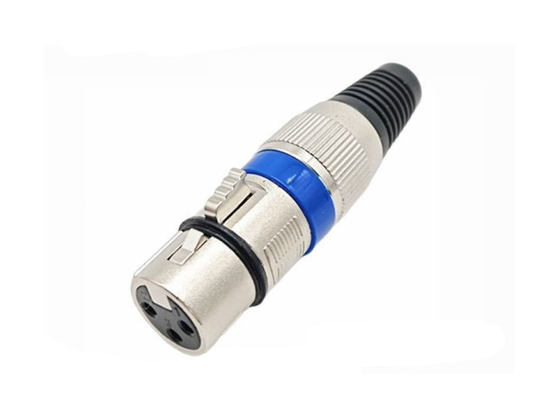 ZATECH 3-Pin XLR Female Connector - Silver-Plated Contacts, Nickel, Click-Lock