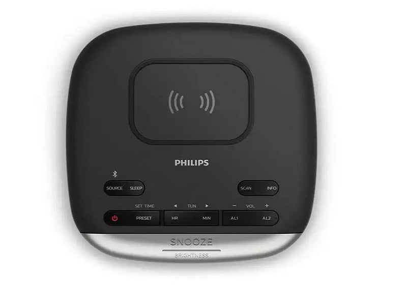 PHILIPS Clock Radio With Qi Charging Pad
