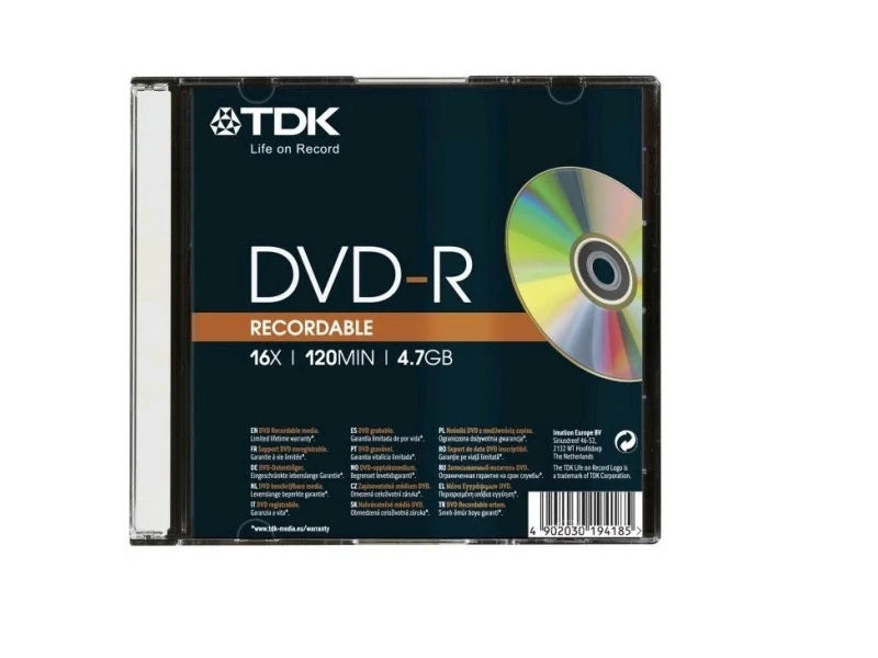 TDK Slim Jc Dvd-R Recordable