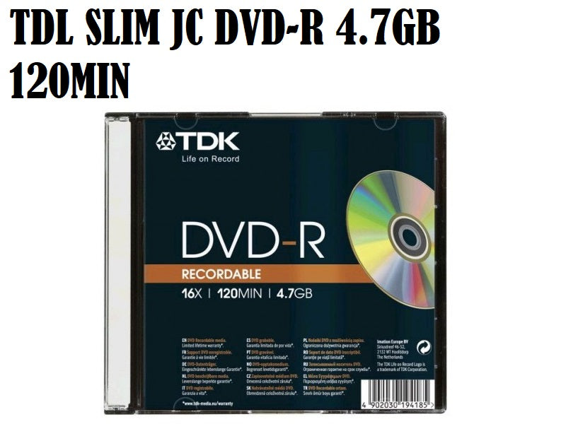 TDK Slim Jc Dvd-R Recordable