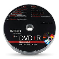 TDK DVD+R Recordable Discs 4.7GB 16X 120 Min - 5 Pack