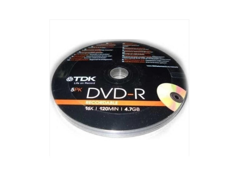 TDK Dvd+R 5Pck Recordable 16X 120Min 4.7