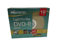 MEMOREX Lighscribe Dvd-R 10 Pck J Case