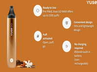VUSE Go Max Dispos.Creamy Tobaco Up 1500