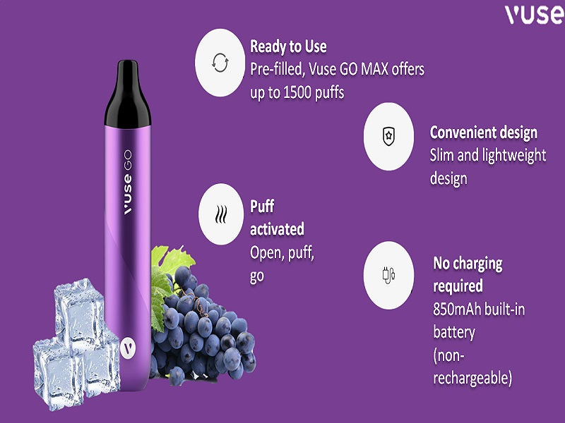 VUSE Go Max Dispos.Grape Ice  Up 1500