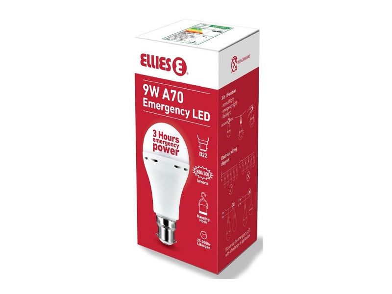 ELLIES 9W Led A70 Emergency Led ClipType