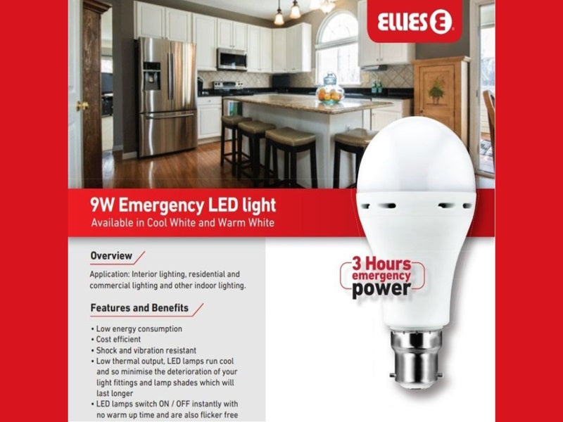 ELLIES 9W Led A70 Emergency Led ClipType