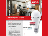 ELLIES 9W Led A70 Emergency Led ScrewTyp