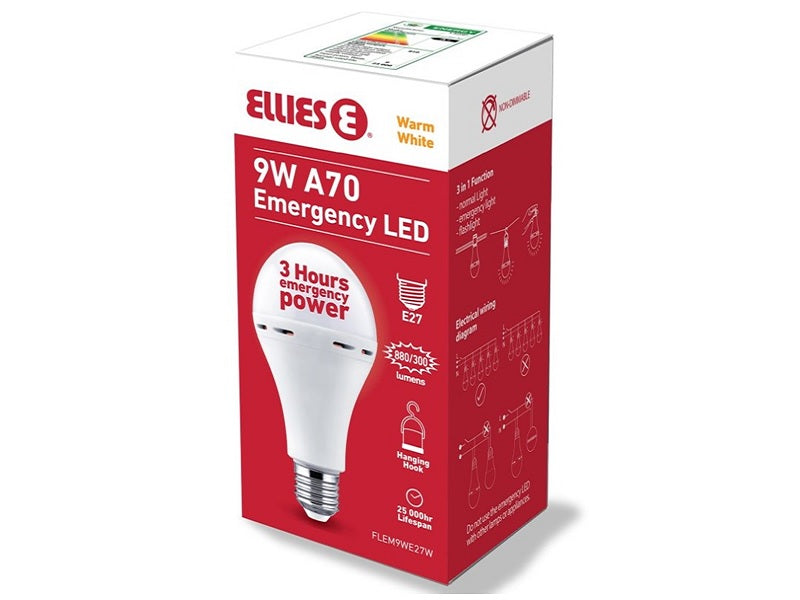 ELLIES 9W Led A70 Emergency Led ScrewTyp