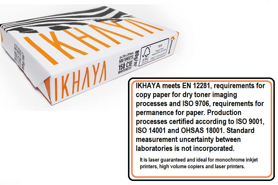 A4 Ikhaya Paper 500 Sheets 1 X Ream