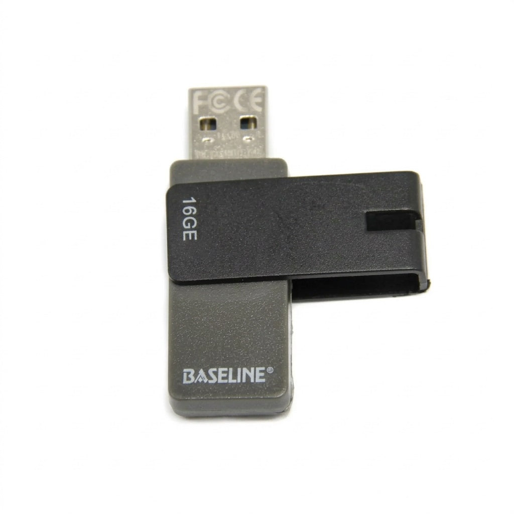 Baseline 16GB USB Flash Drive - USB 2.0, Swivel Design