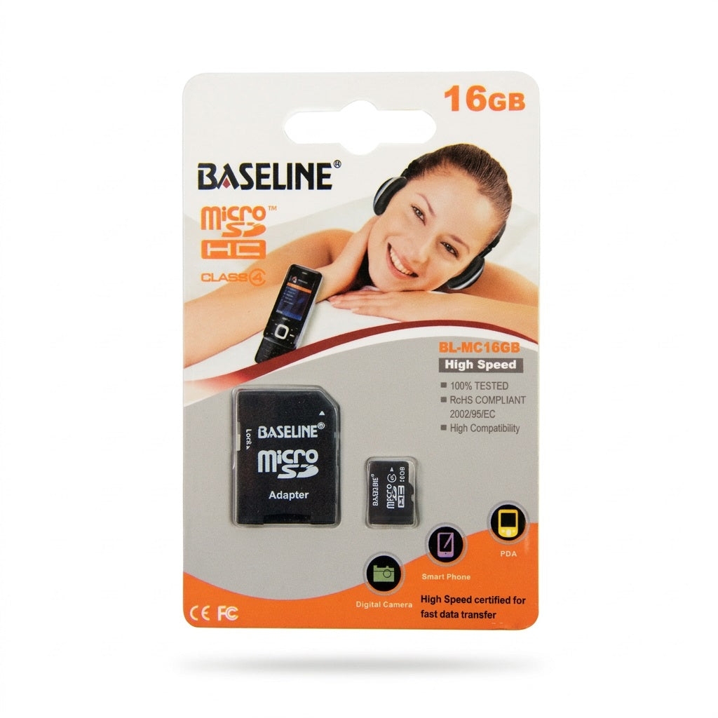 Baseline 16GB microSD Memory Card Class 4 - Camera, Smartphone, PDA