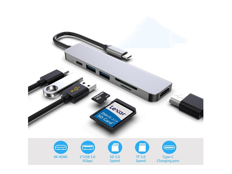 AIRSKY 6In1 Usb-C Hub + Card Reader