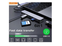 AIRSKY 6In1 Usb-C Hub + Card Reader