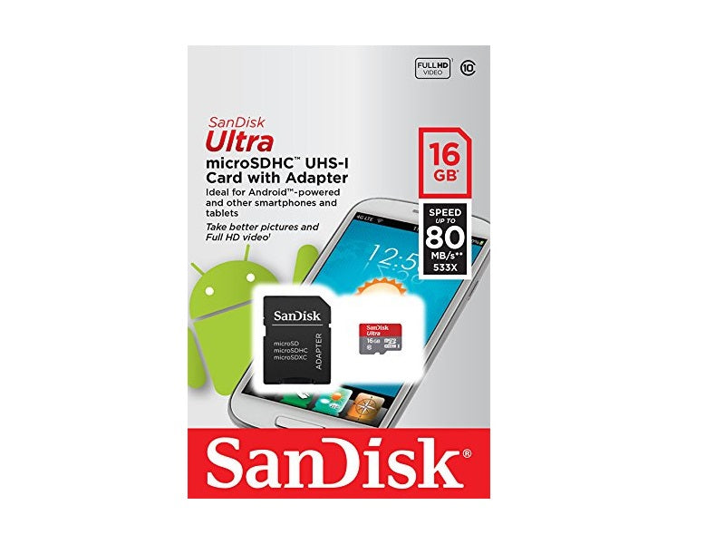 SANDISK 16Gb Micro Sdhc Class 10