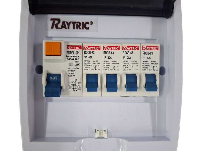 RAYTRIC 6Way Din Populated Surface Pvc
