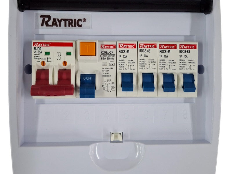 RAYTRIC 8Way Din Populated Surface Pvc