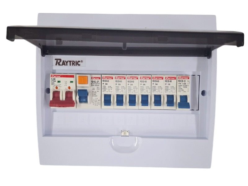 RAYTRIC 12Way Din Populated Surface Pvc