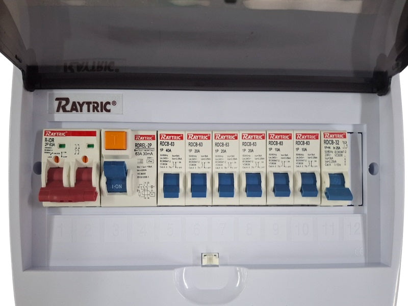 RAYTRIC 12Way Din Populated Surface Pvc