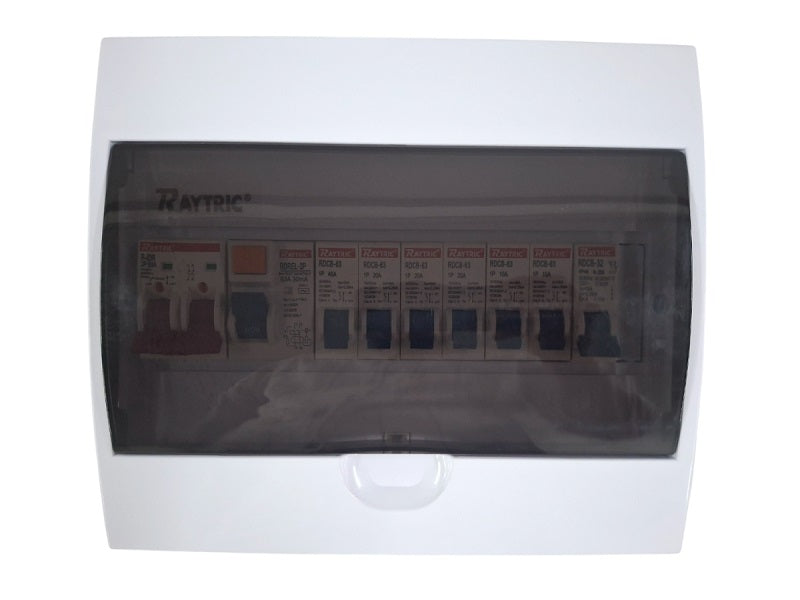 RAYTRIC 12Way Din Populated Surface Pvc