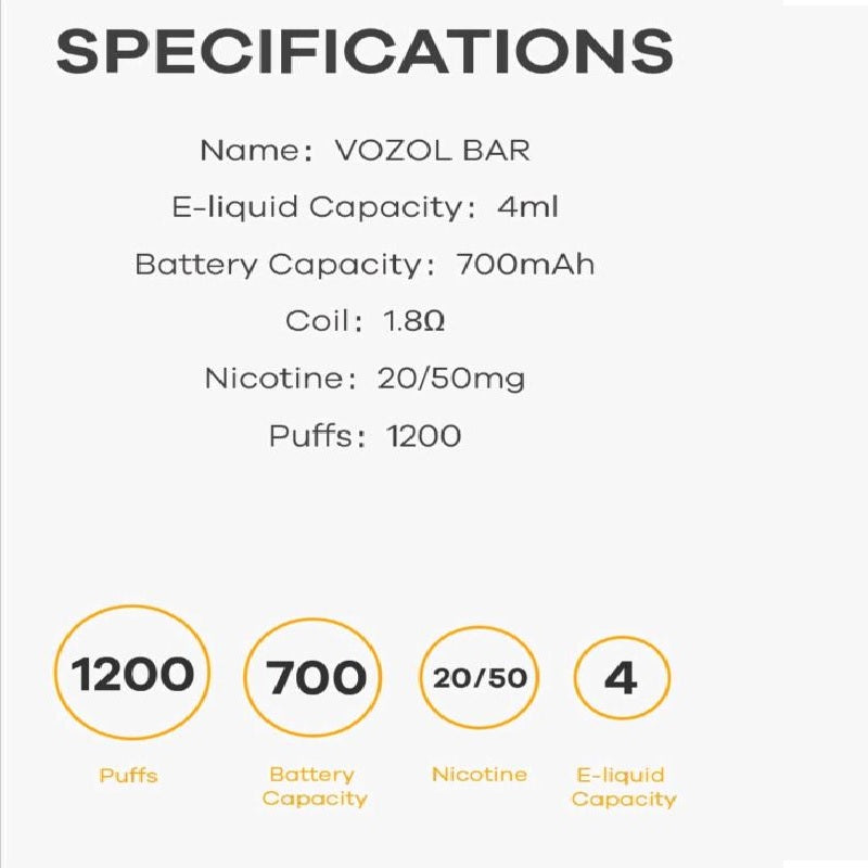 VOZOL Bar 1200 Dispo Strawberry Kiwi