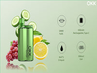 OKK Dual Flavor Cucumber Lemon+Ice Grape