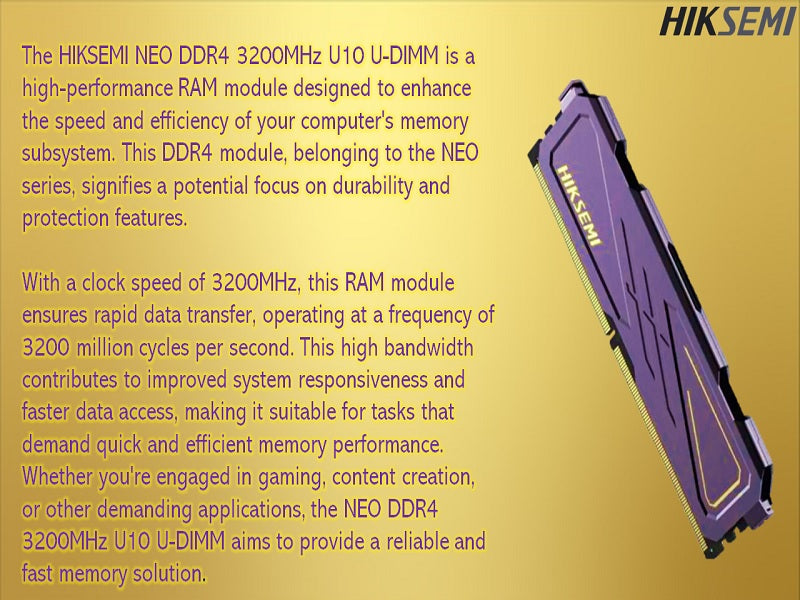 HIKSEMI U10 Neo Ddr4 3200 16Gb Desktop