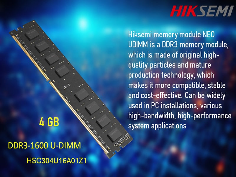 HIKSEMI Neo Ddr3 1600 4Gb Desktop Ram