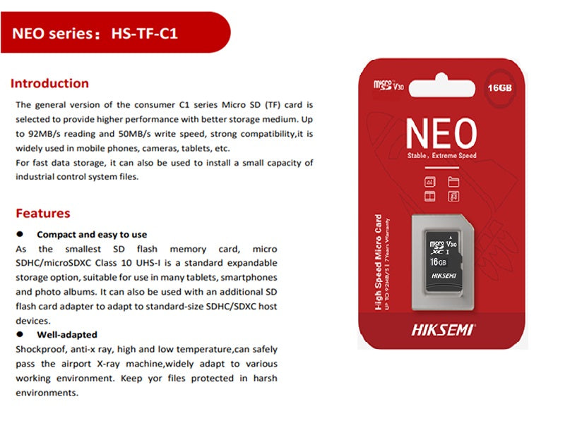 HIKSEMI Neo 16Gb Micro Sd Card