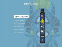VBAR Cubo 1500 Puff Dispos Blue Razz  5%