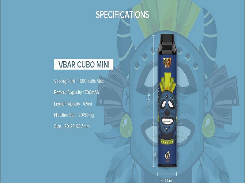 VBAR Cubo 1500 Puff Dispos Blue Razz  5%