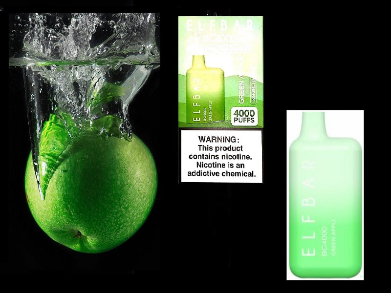ELFBAR Dispo Bc4000 Green Apple 50Mg