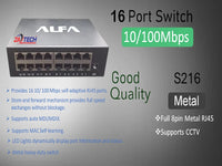 ALFA 16 Port Switch S216 10/100 Mbp
