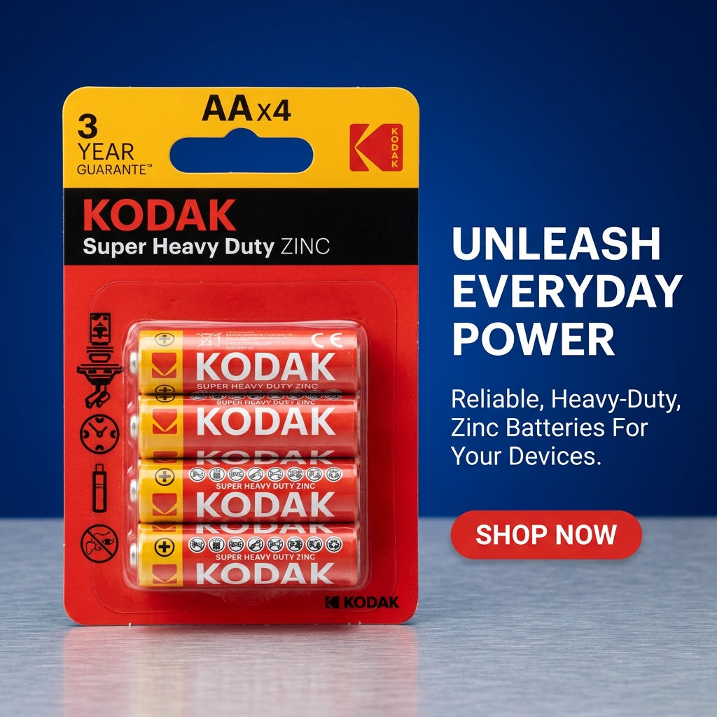 KODAK ZINC SUPER HEAVY AA 4pk BATTERY – view 4