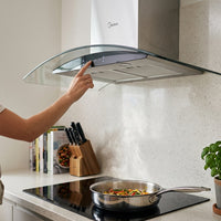Midea Island Extractor Fan -Curved Glass