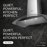 Midea Island Extractor Fan -Curved Glass