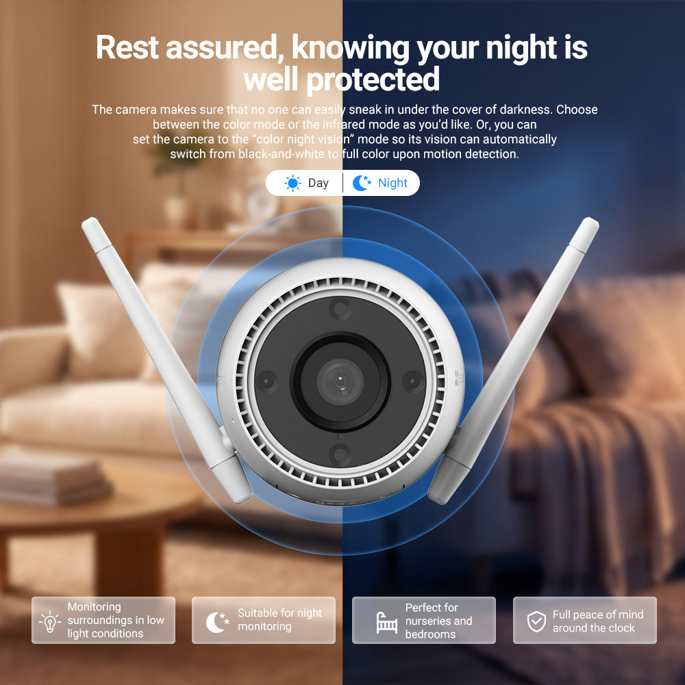 EZVIZ C3TN 3MP 2K Smart Home Camera - 2.8mm, Colour Night Vision, IP67 (CS-C3TN)