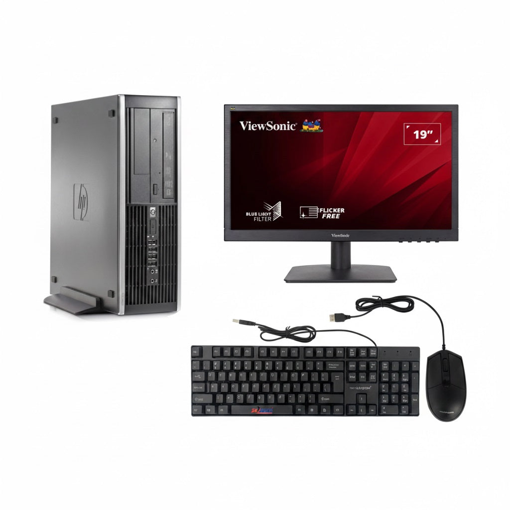 Demo HP 8300 Core i5 2nd/3rd Gen 4GB RAM 500GB HDD Windows 10 Pro + ViewSonic 19" Monitor Bundle