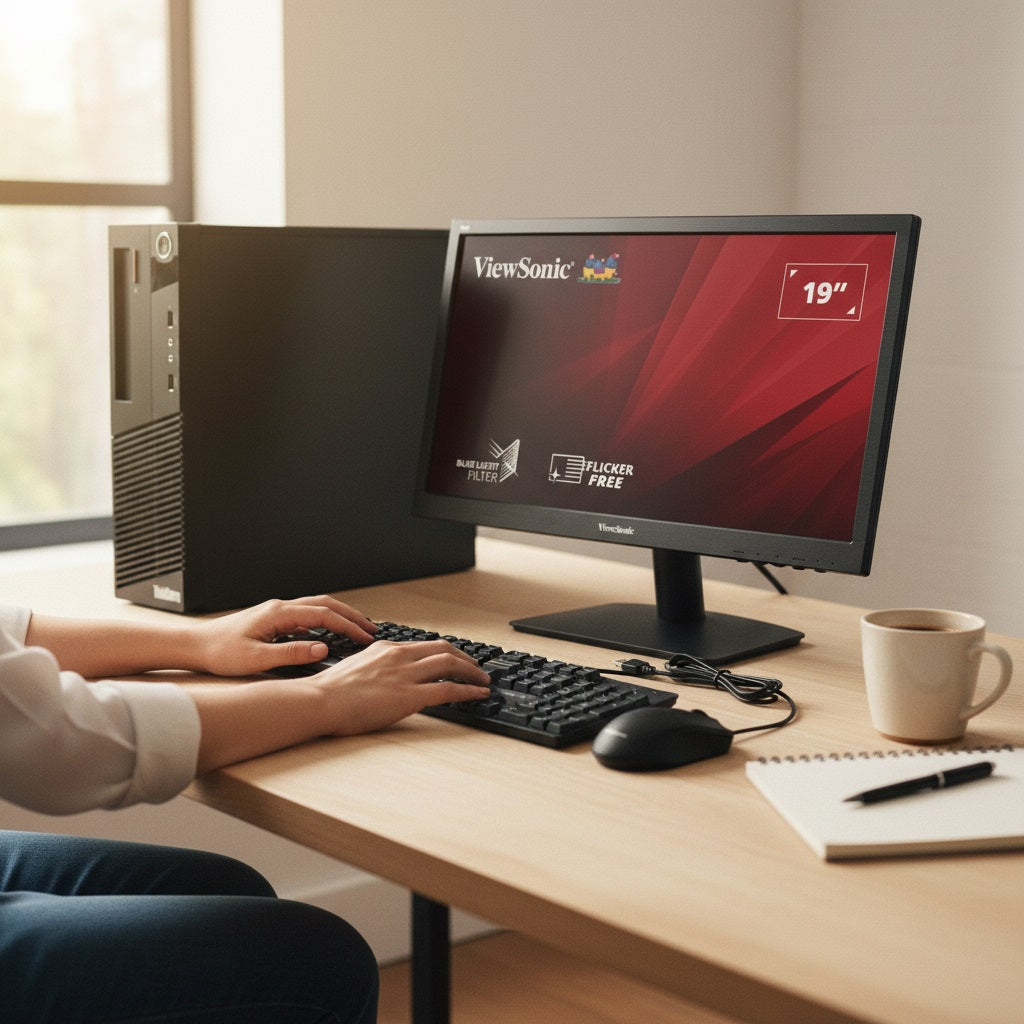 Demo Lenovo i5 4th Gen 8GB RAM 240GB SSD Windows 10 Pro + Brand New ViewSonic 19" Monitor Bundle