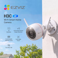 EZVIZ H3c 3MP 2K Colour Smart Camera - 2.8mm, IP67, Night Vision (CS-H3C)