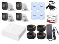 Hikvision 4CH 2MP Bullet CCTV Kit with 4 Cameras, Zatech Junction Boxes & 20m Ready-Made Cables – No HDD