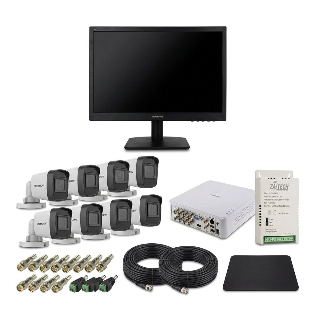 CCTV Security Camera Kit 8-Channel 2MP 1080p with 18.5-Inch Monitor
