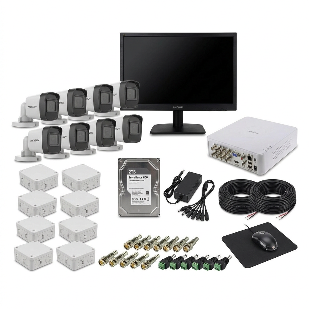 CCTV Security System Kit 8-Channel 2MP 1080p 2TB HDD with Monitor