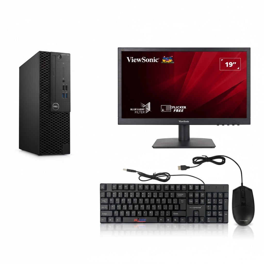 Demo Refurbished Dell OptiPlex 3060 i5 8th Gen 8GB RAM 240GB SSD Windows 10 Pro + ViewSonic 19" Monitor Bundle