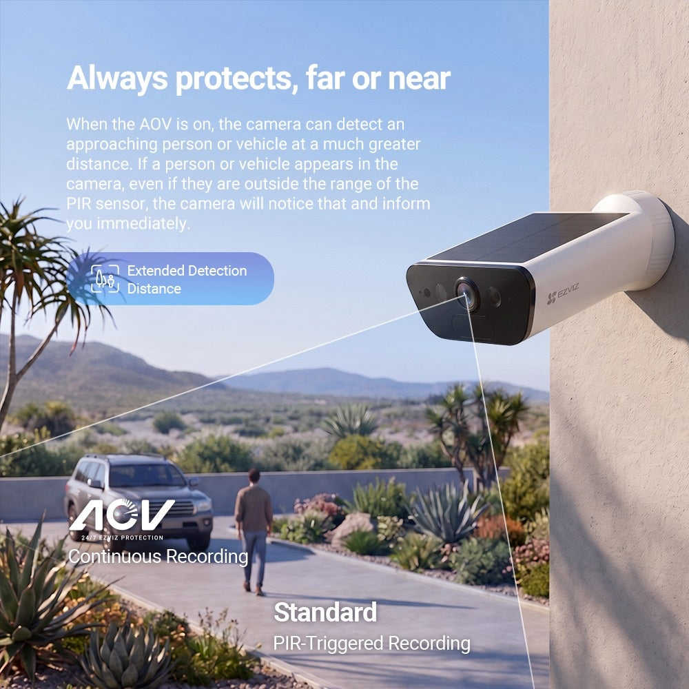EZVIZ CB5 8MP 4K Wi-Fi Battery Camera - 10400mAh, Solar, Colour Night Vision, IP65